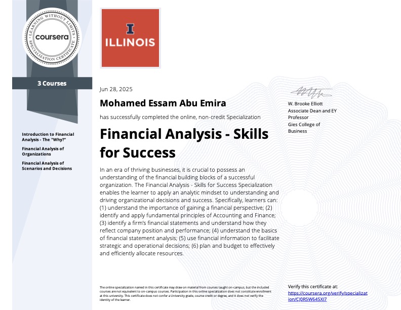 Financial Analysis- Skills for Success Certificate