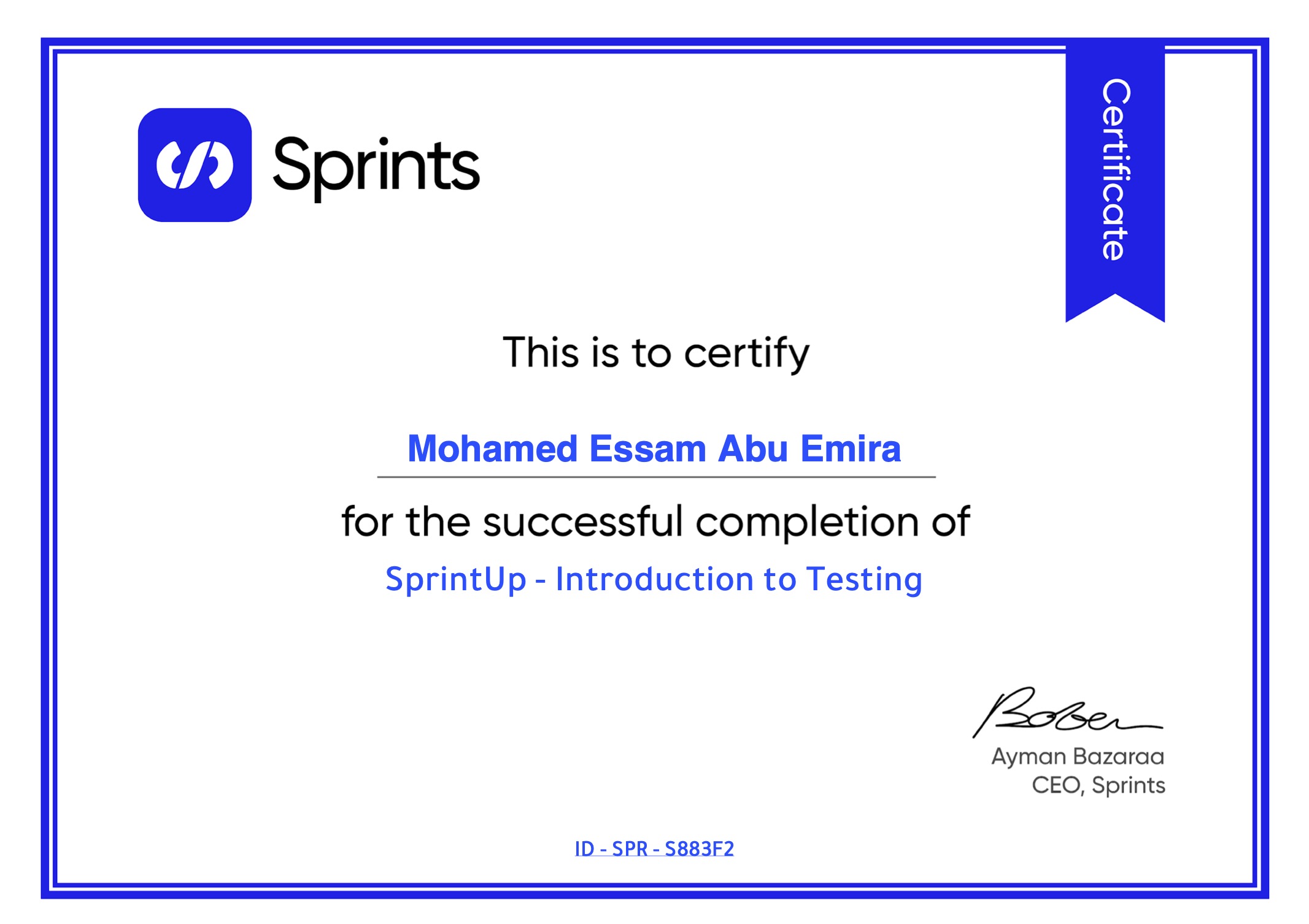SprintUp Product Management Certificate