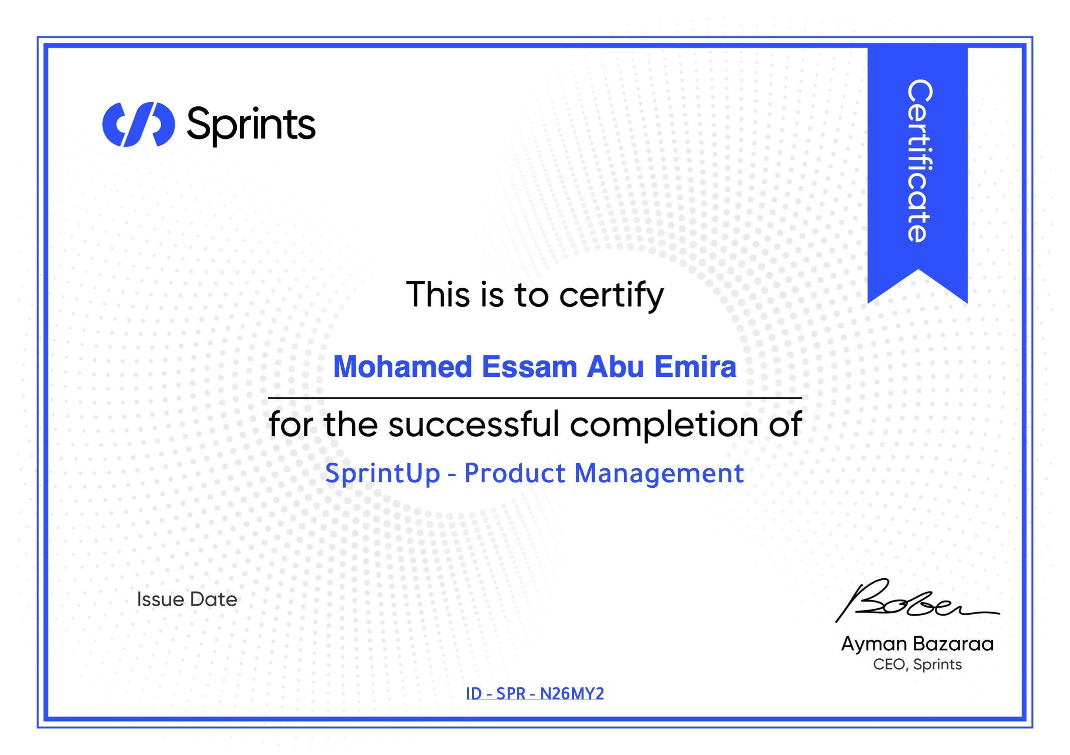 SprintUp Product Management Certificate