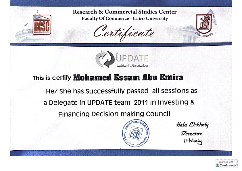 UPDATE 2011 Certificate